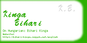 kinga bihari business card